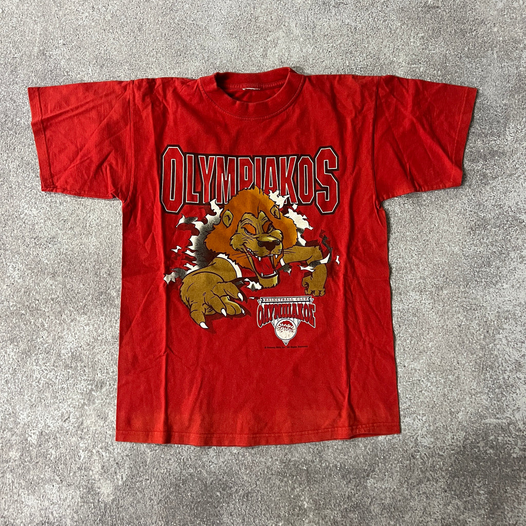 90s Nutmeg Mills Red Big Logo Tee L