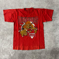 90s Nutmeg Mills Red Big Logo Tee L