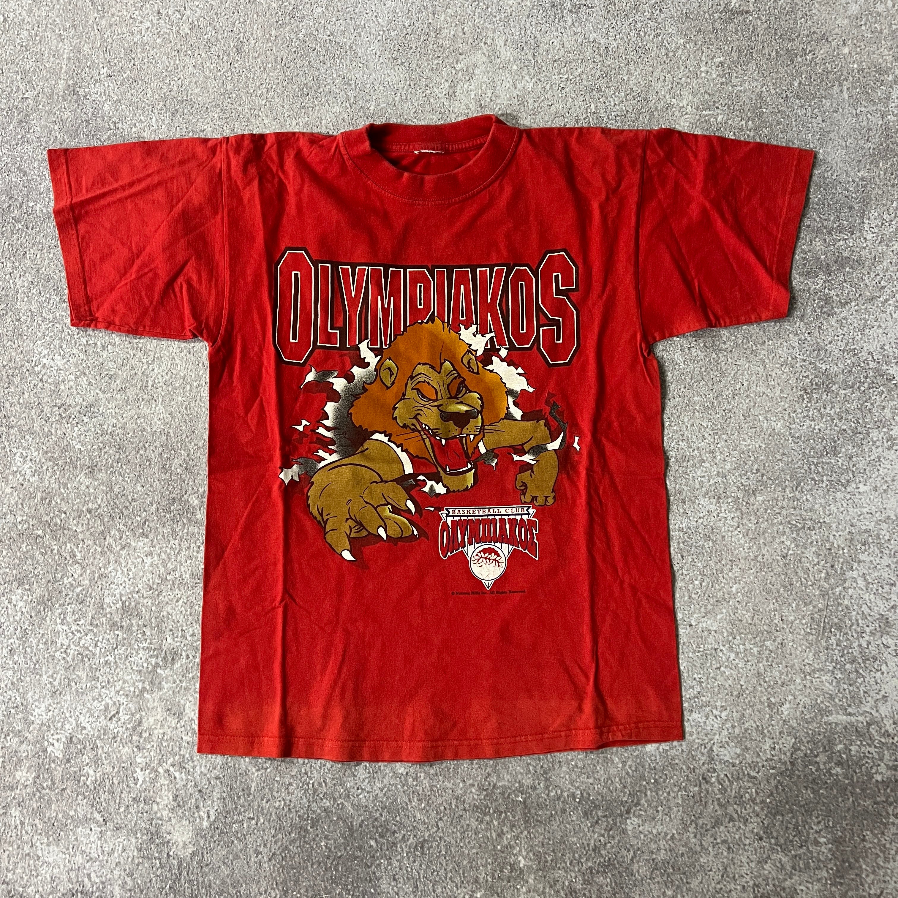 90s Nutmeg Mills Red Big Logo Tee L