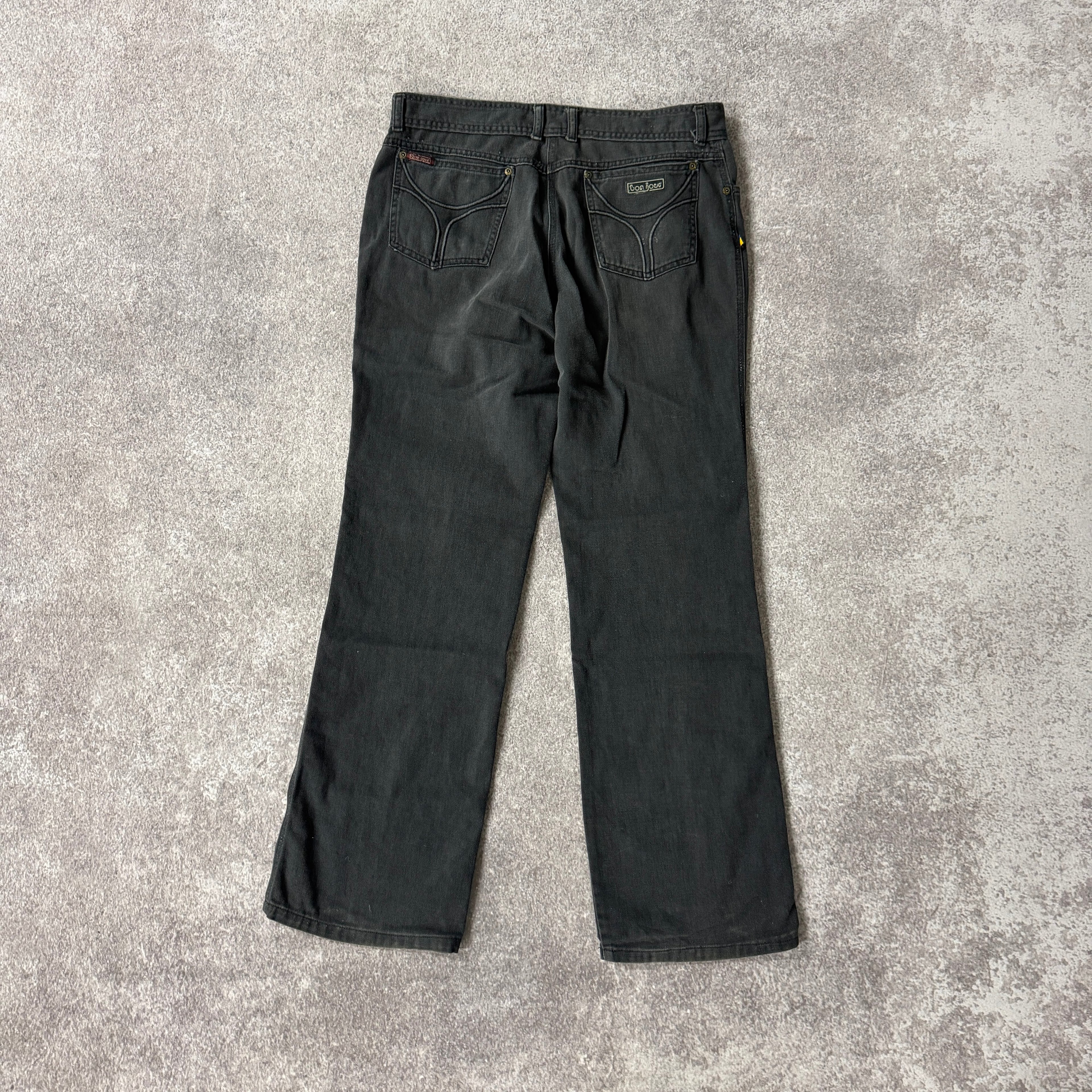 80s Bonjour Black Relaxed Worn In Jeans 36W