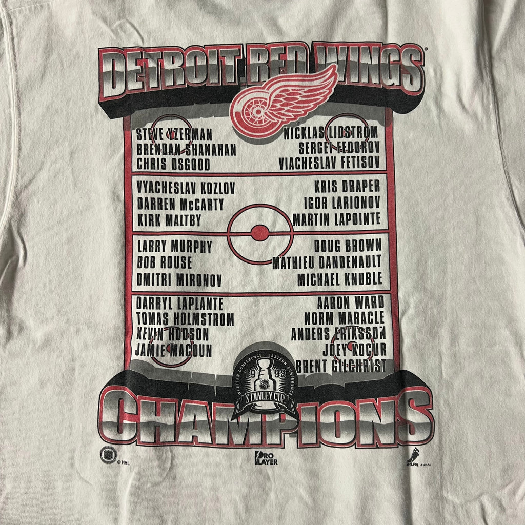90s Detroit Red Wings Fruit of the Loom Big Logo Faded Tee M