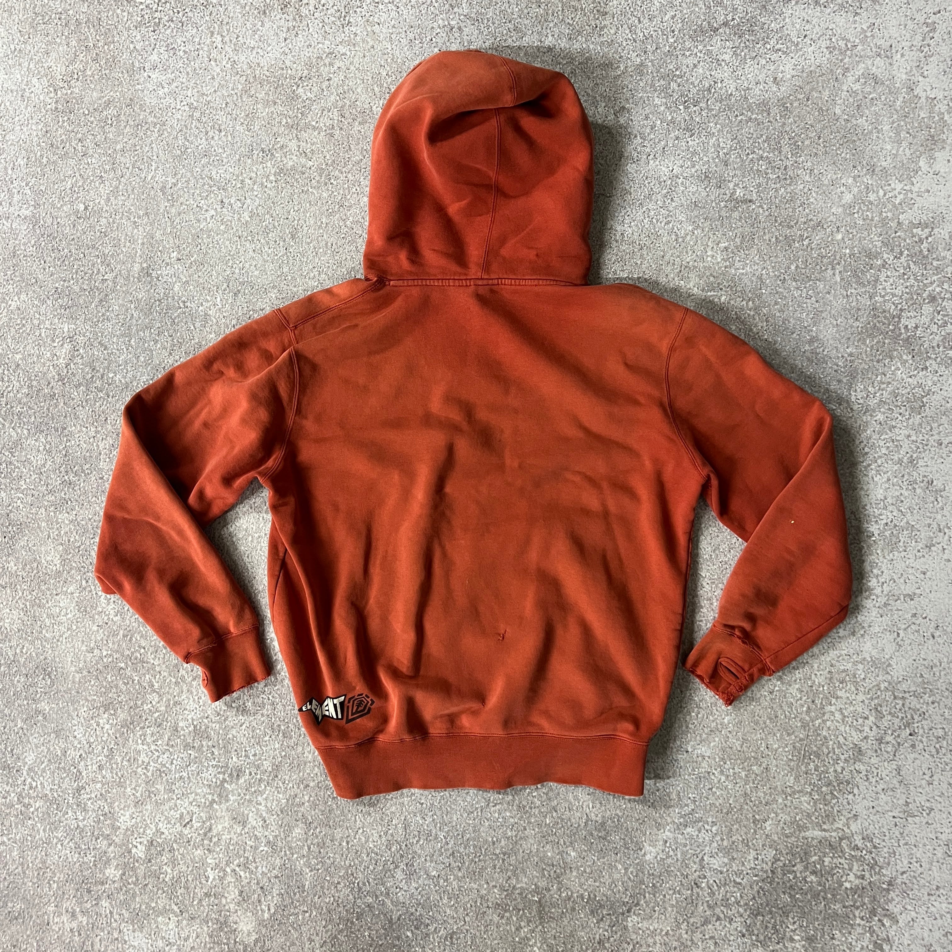 Y2K Element Orange Big Logo Hoodie M