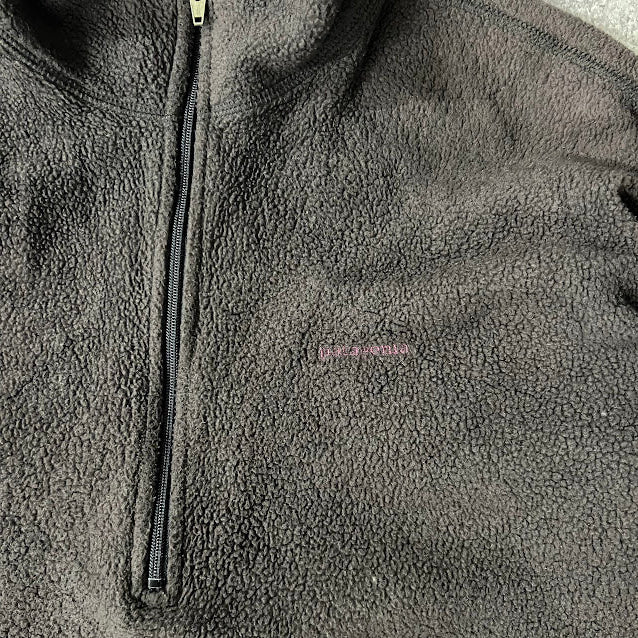 Vintage Patagonia Capilene Fleece 1/4 Zip Pullover Jacket Black Mens L USA