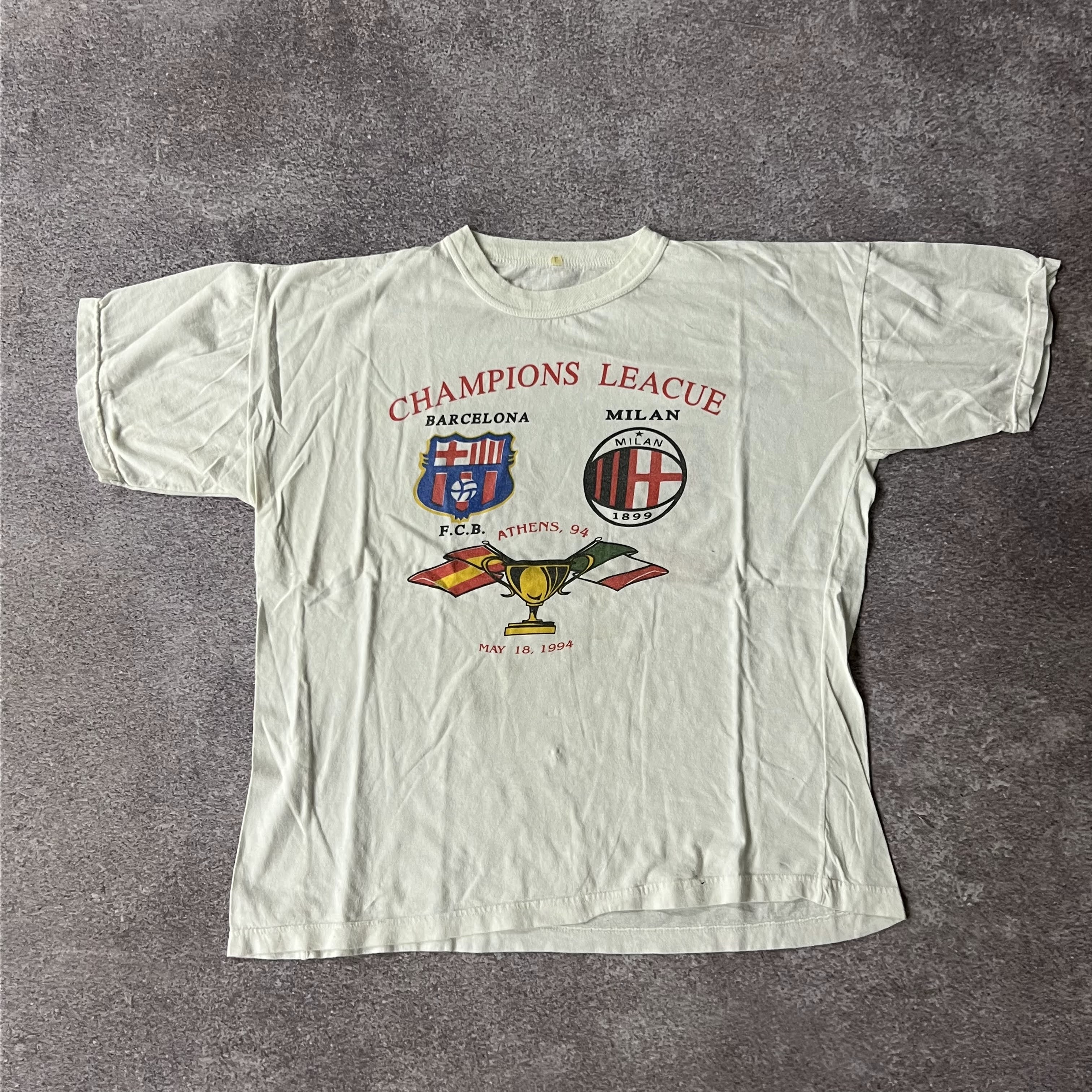 90s AC Milan, Barcelona Back Graphic Tee L