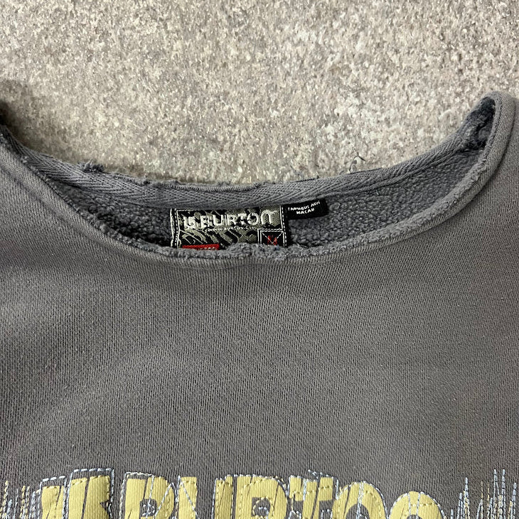 Y2K Burton Big Logo Embroidered Distressed Vintage Crewneck Sweatshirt M