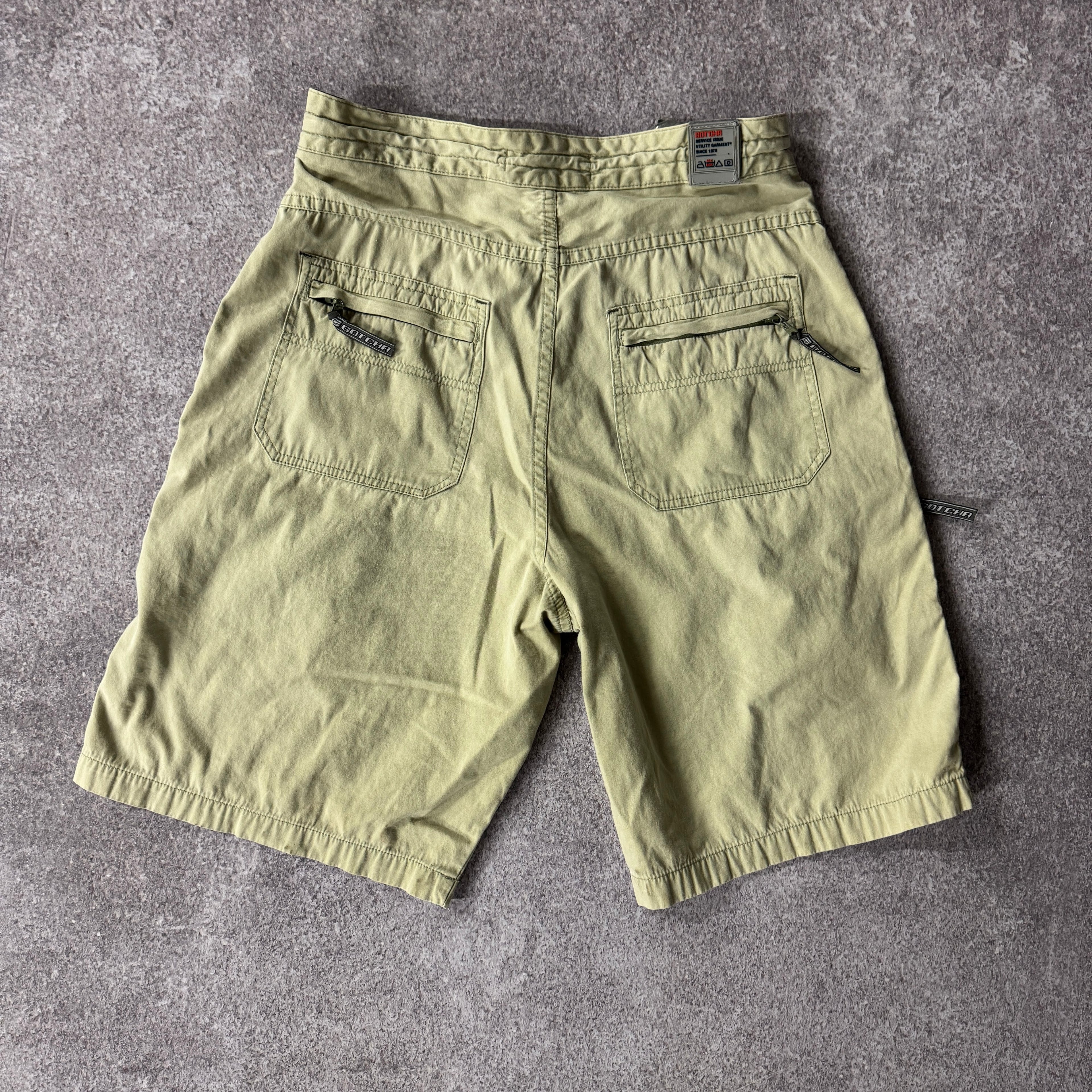 Y2K Gotcha Cargo Shorts Brown Oversized 32W x 11L