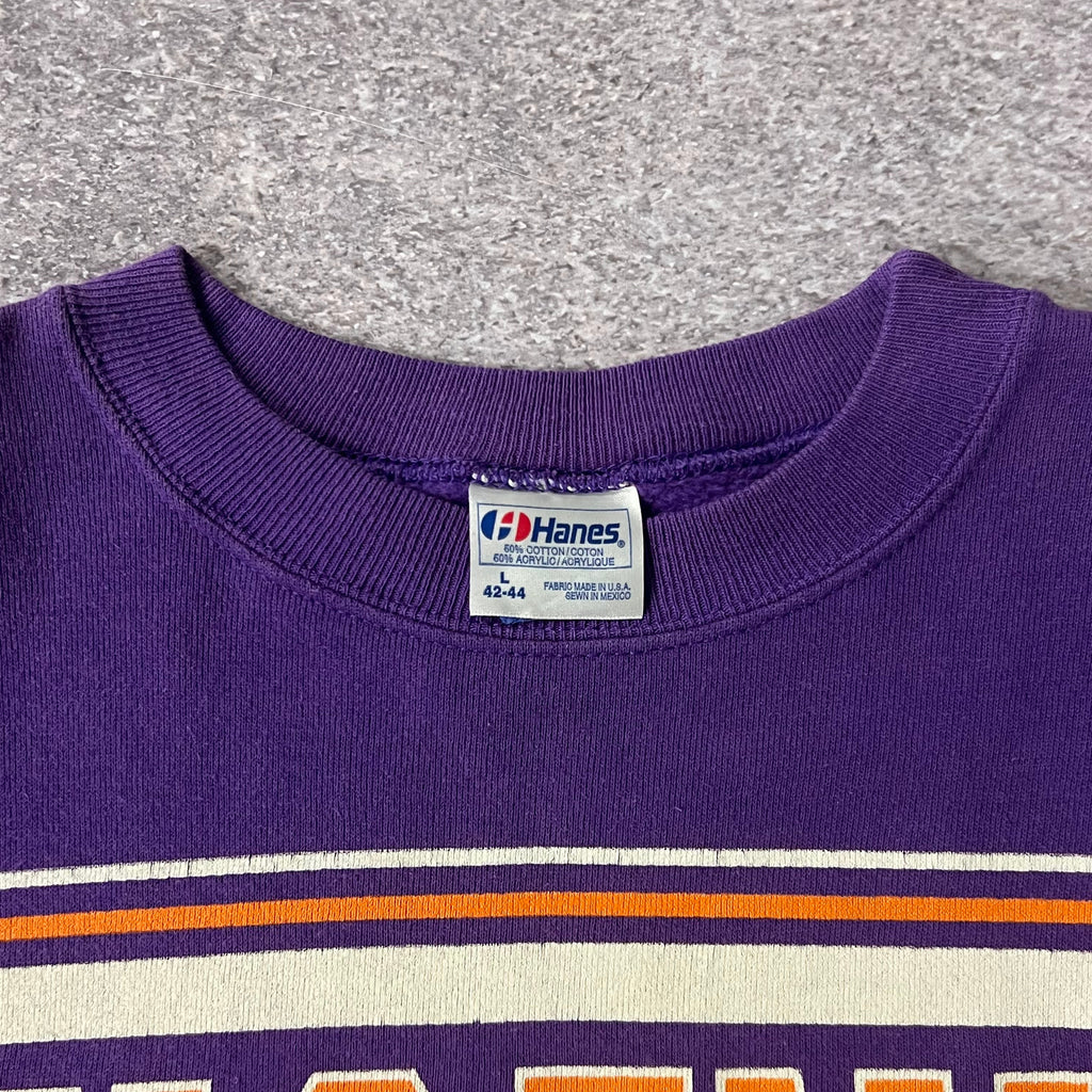 90s Phoenix Suns Hanes Big Logo Purple Crewneck L