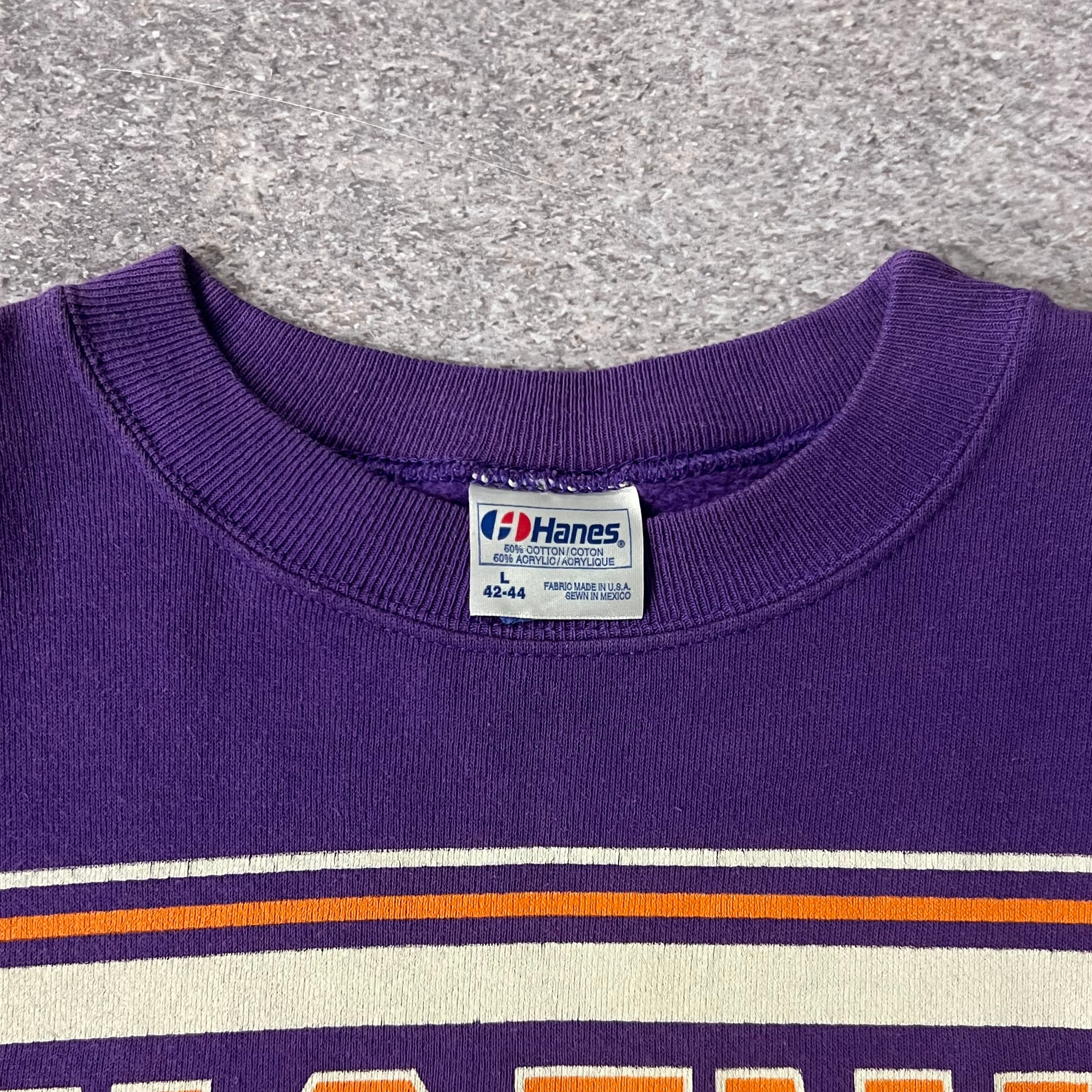 90s Phoenix Suns Hanes Big Logo Purple Crewneck L