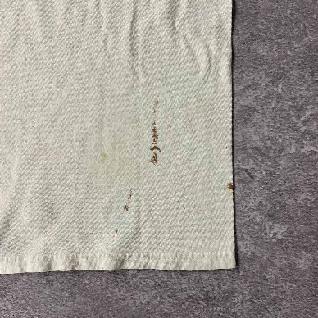 90s Hanes Cream Big Logo Tee L