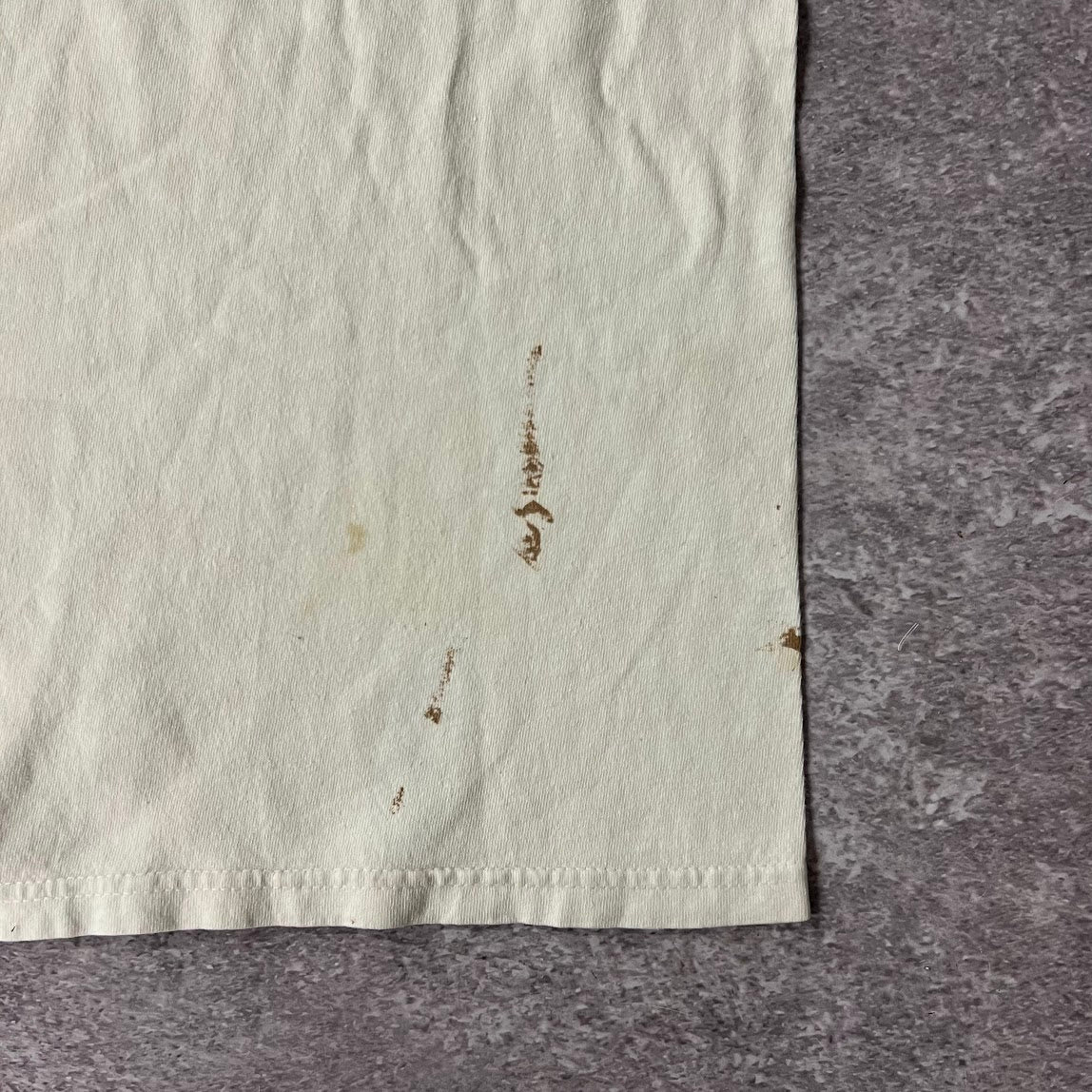 90s Hanes Cream Big Logo Tee L