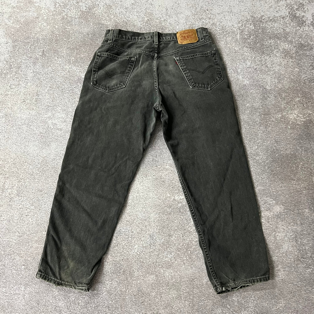 Y2K Levi's Black Distressed Sun Faded Jeans 36W x 30L