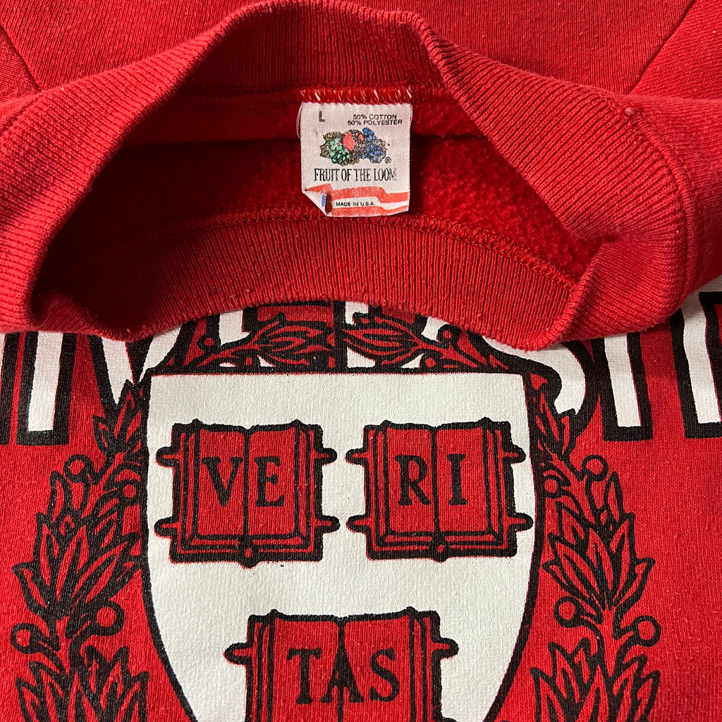 80s Fruit of the Loom College Big Logo Crewneck L