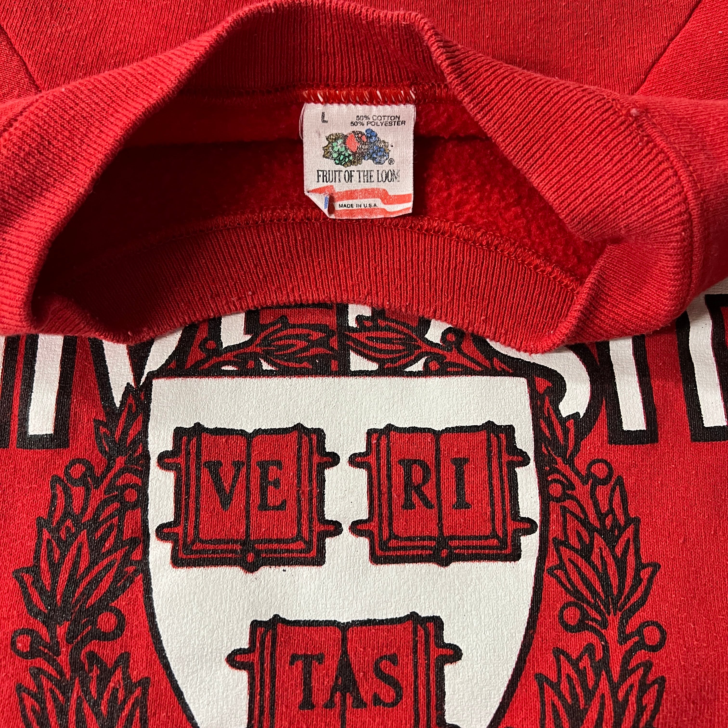80s Fruit of the Loom College Big Logo Crewneck L