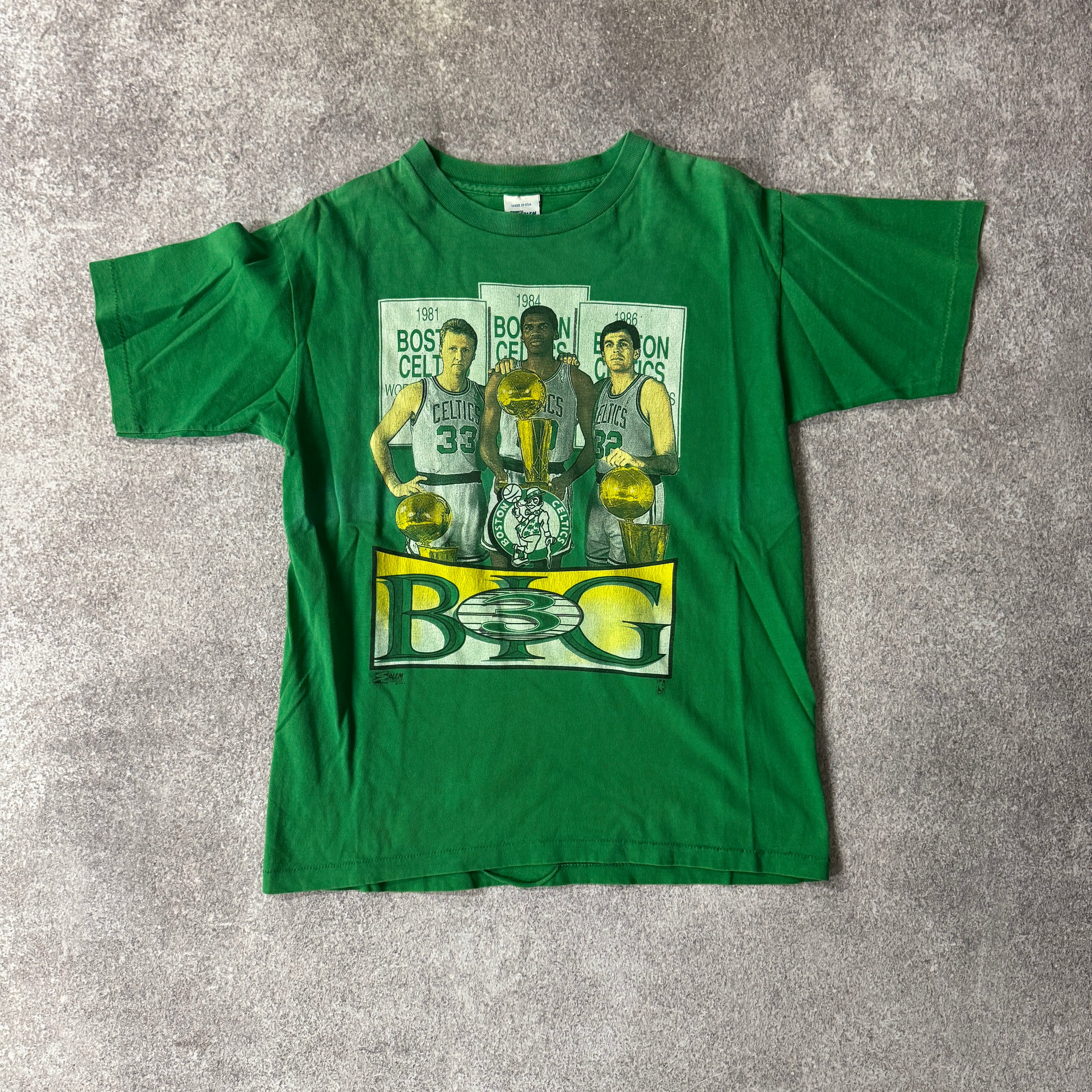 80s Boston Celtics Big 3 Single Stitch Tee L