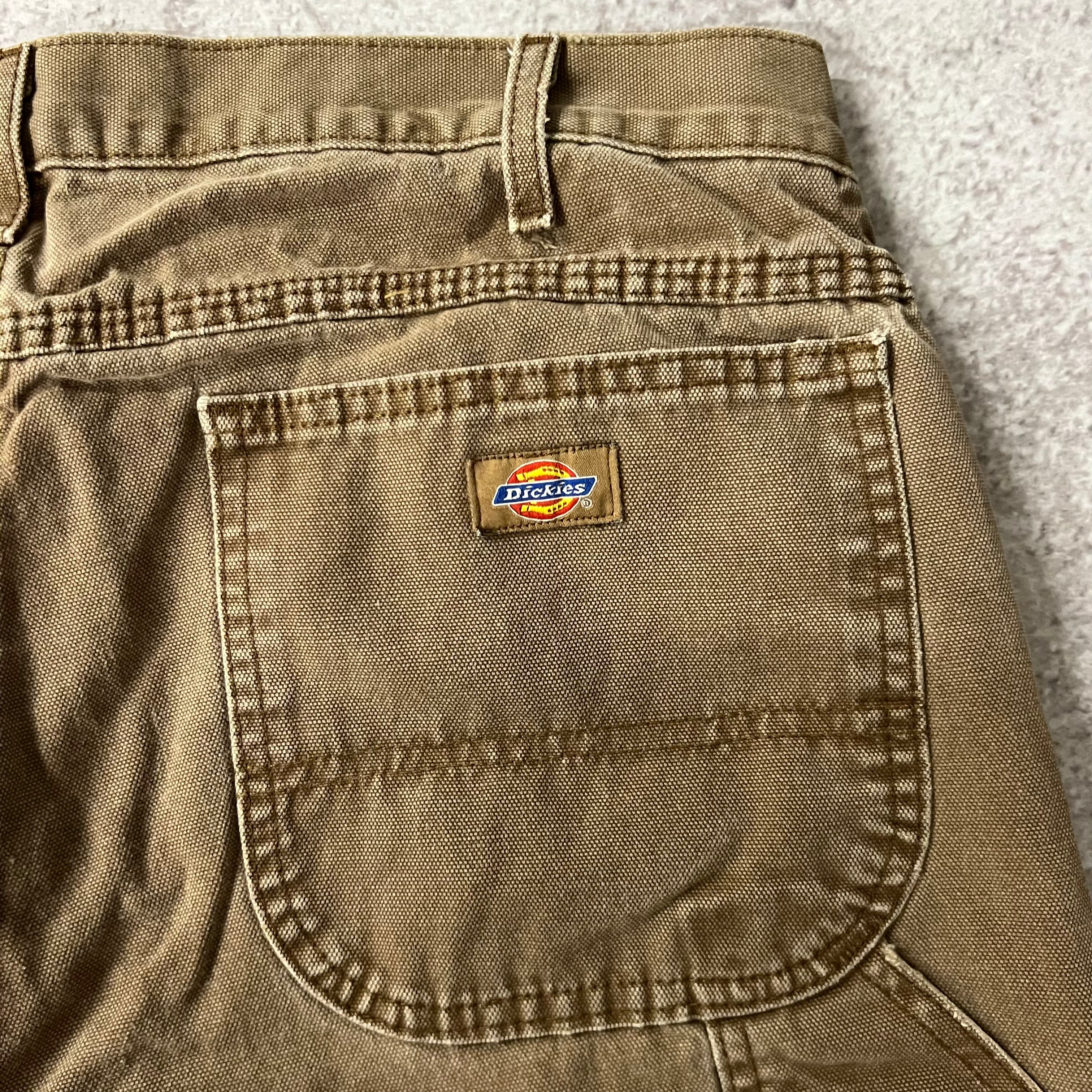 2010s Dickies Duck Carpenter Pants Tan Distressed 36W x 32L