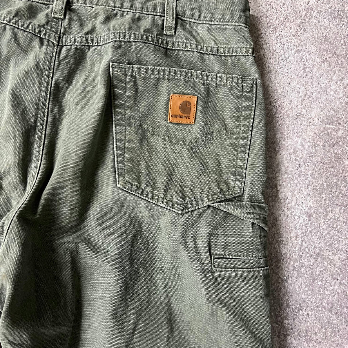 2010s Carhartt Workwear Faded Loose Green Vintage Pants 36x32