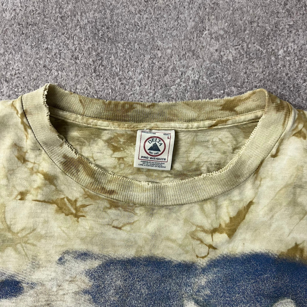 90s Delta Tie Dye Graphic Double Stitch Vintage Outdoor Tee L