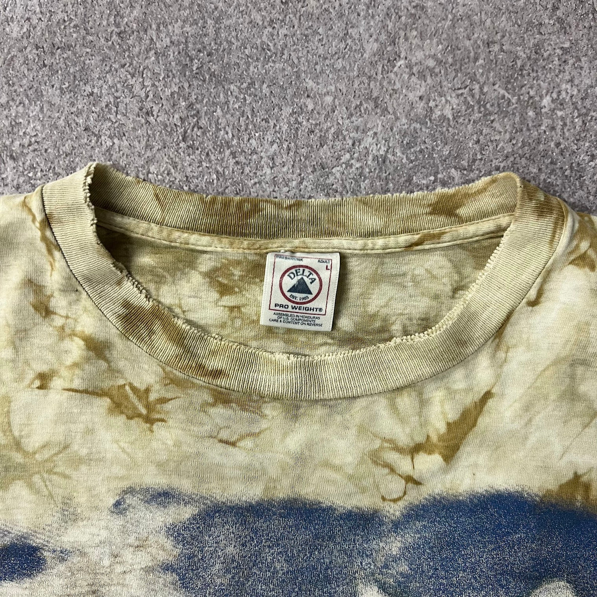 90s Delta Tie Dye Graphic Double Stitch Vintage Outdoor Tee L
