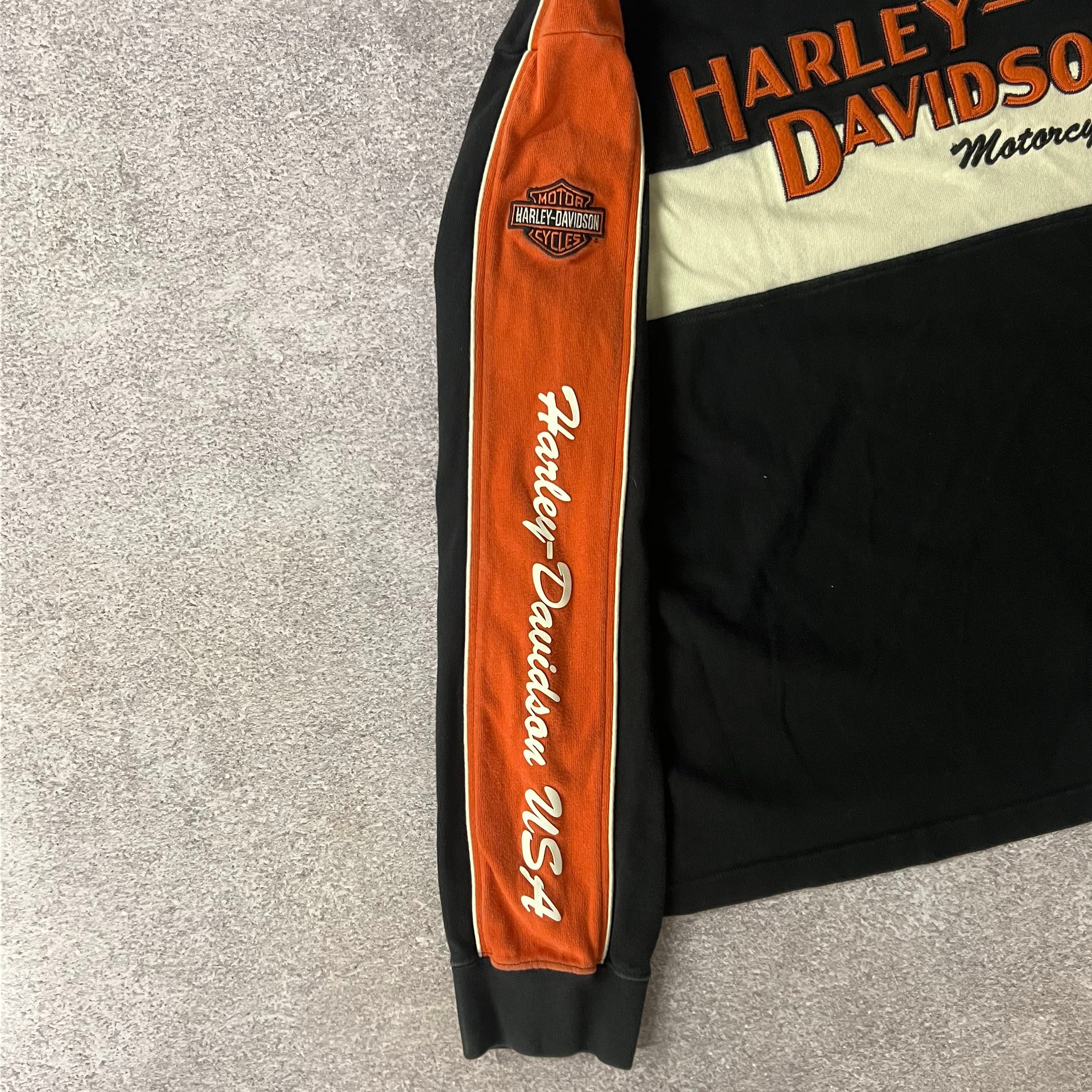 Y2K Harley Davidson Embroidered Back Graphic Long Sleeve Tee XXL