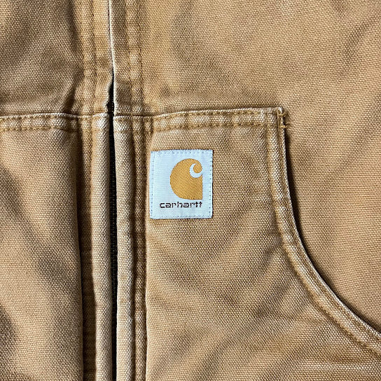 Modern Carhartt Kids Quilt Lined Workwear Outdoor Tan Jacket XS