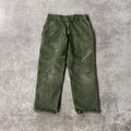 2020s Carhartt Carpenter Green Distressed Pants 34W x 30L
