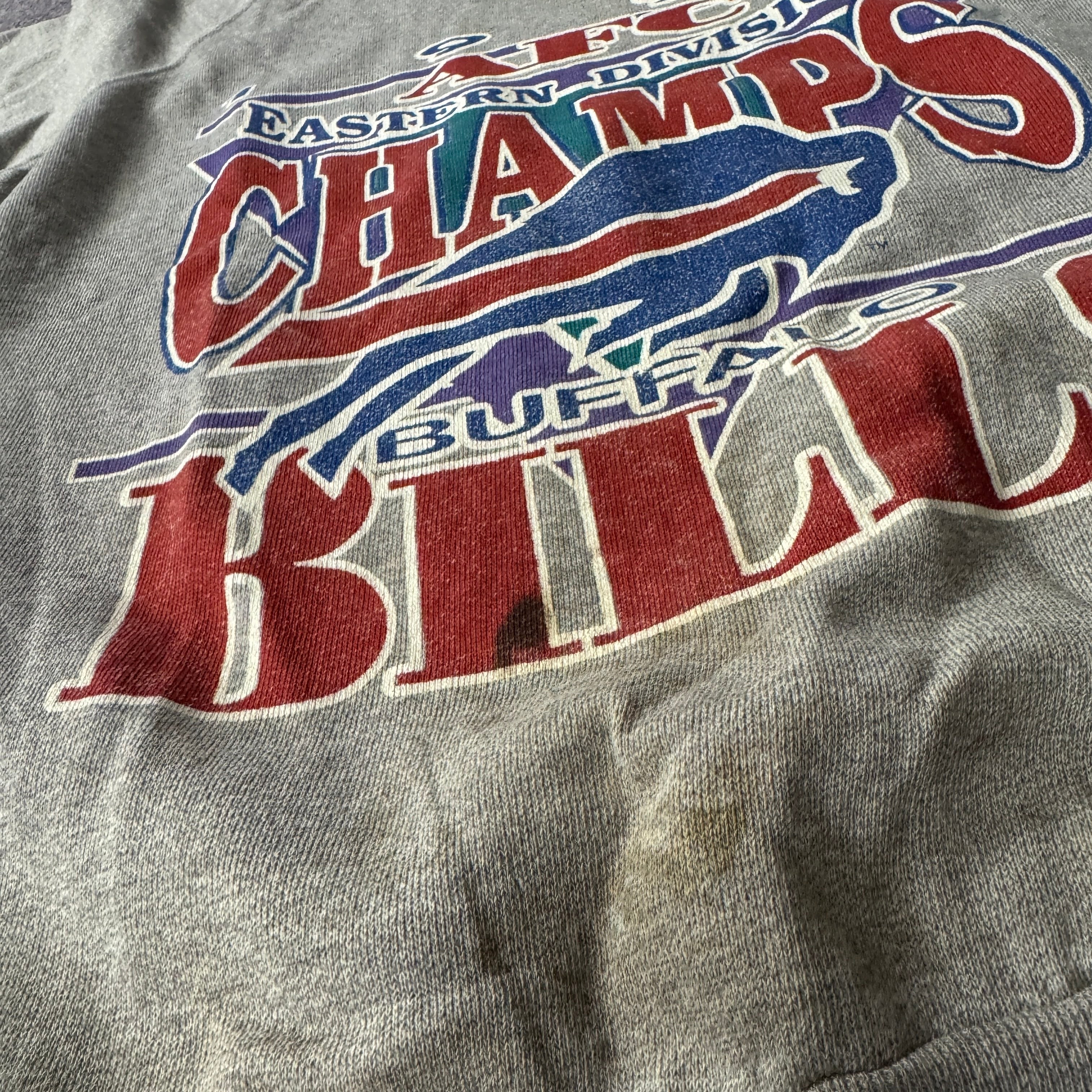 90s Buffalo Bills Trench Big Logo Crewneck M