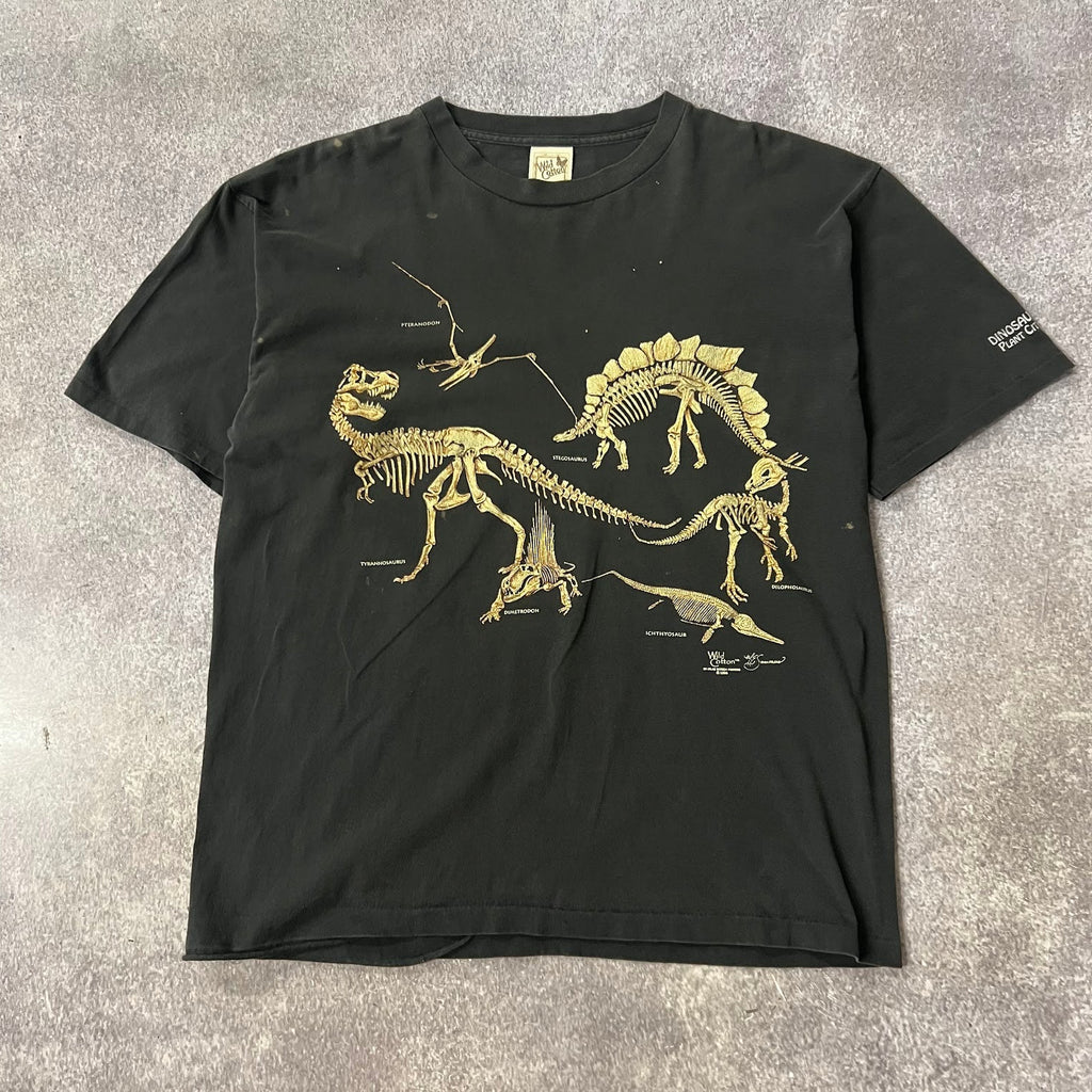 90s Wild Cotton Back Graphic Cracked Print Sun Faded Single Stitch Tee XL