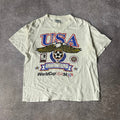 90s USA World Cup Soccer Brockum Big Logo Faded Vintage Tee L