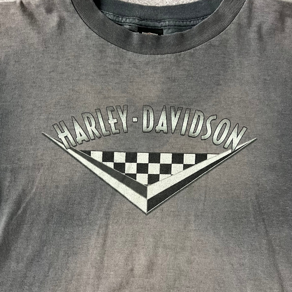 90s Harley Davidson Virgina Beach, VA Gray Worn In Tee L
