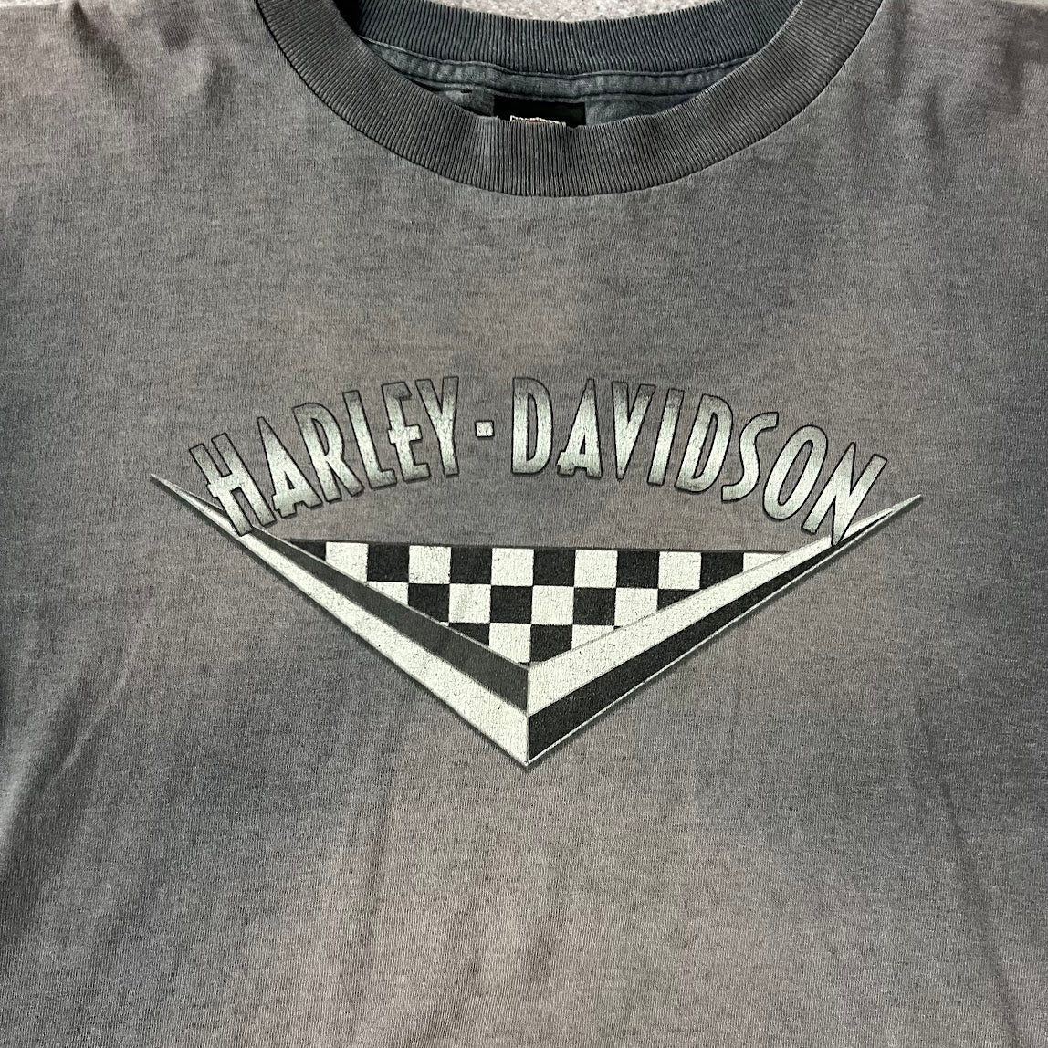 90s Harley Davidson Virgina Beach, VA Gray Worn In Tee L