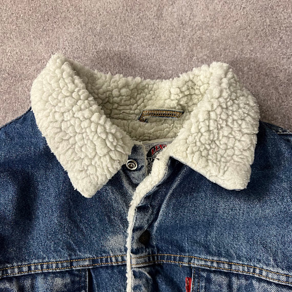 90s Levi's Sherpa Lined Workwear Outdoor Vintage Blue Jacket XL
