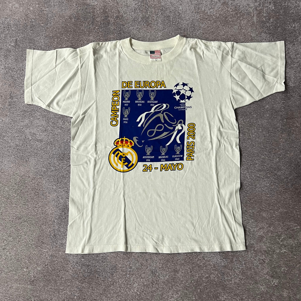 Y2K Real Madrid American Style Big Logo Tee L