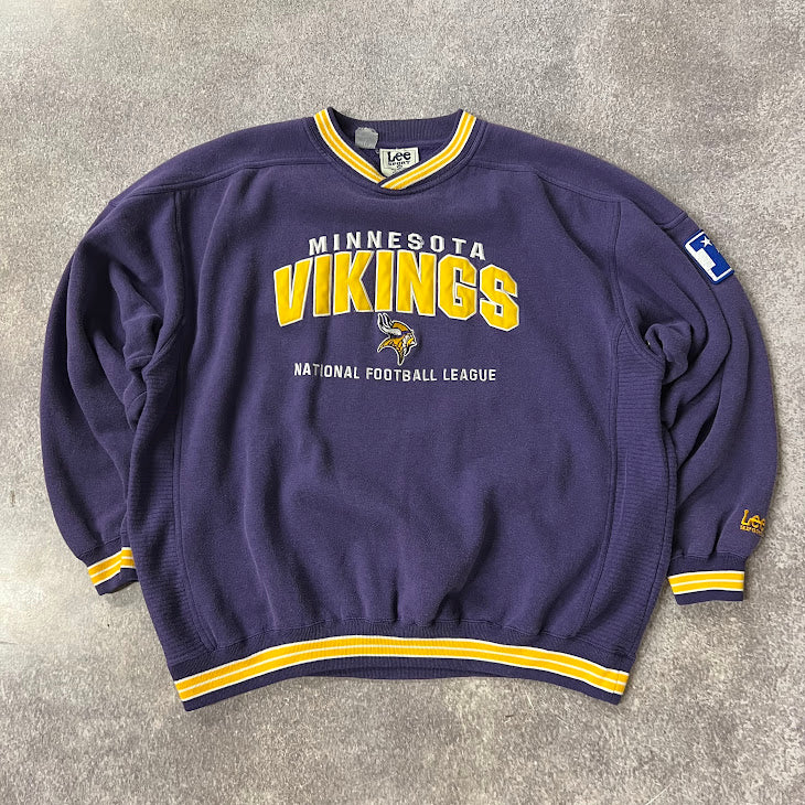 90s Minnesota Vikings Lee Sport Embroidered Vintage Crewneck Sweatshirt XXL