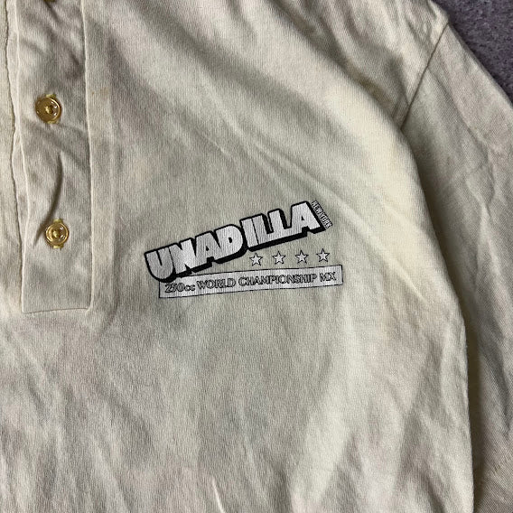 80s Unadilla NY 250cc World Championship Motocross Distressed Cream Tee L
