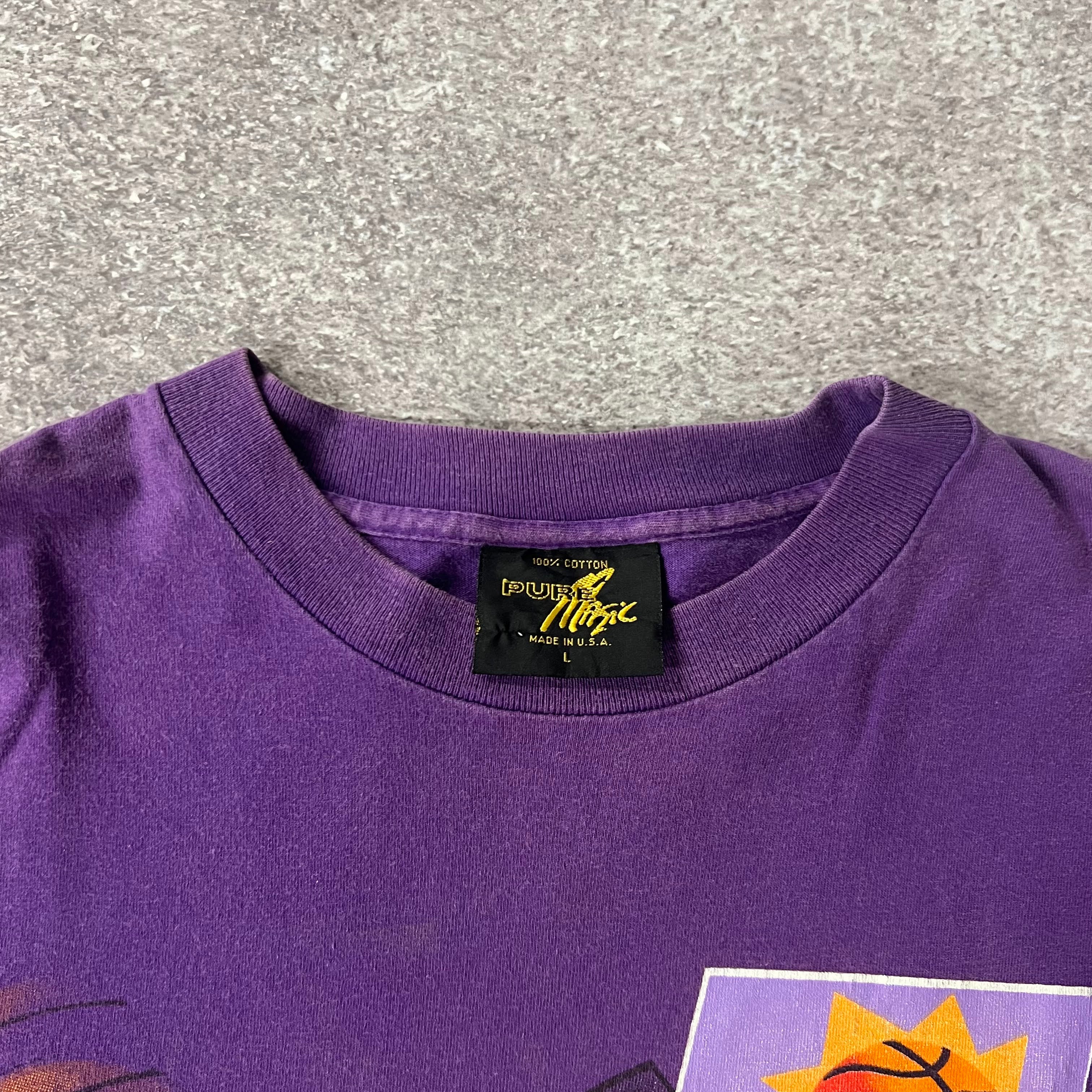 90s Phoenix Suns Magic Johnson T's Big Logo Single Stitch Tee L