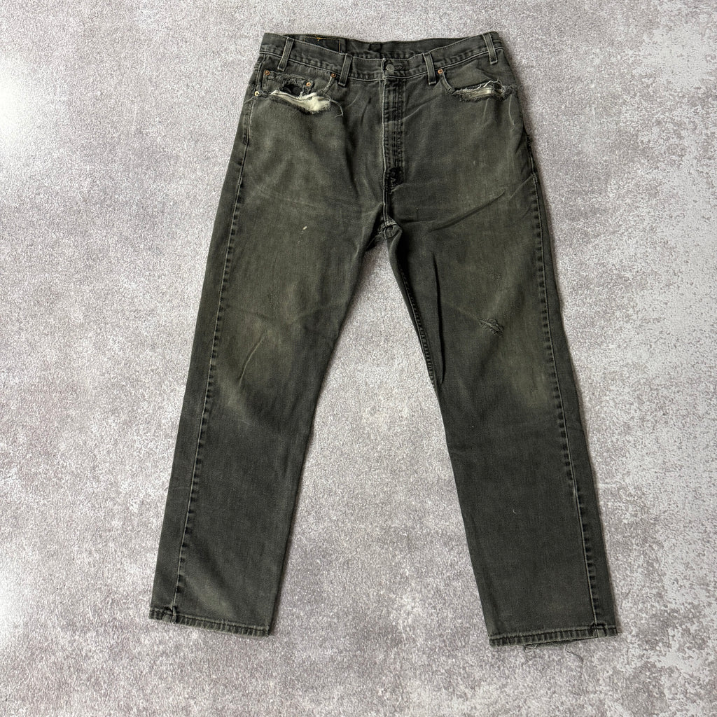 80s Levi's Black Distressed Jeans 38W x 32L