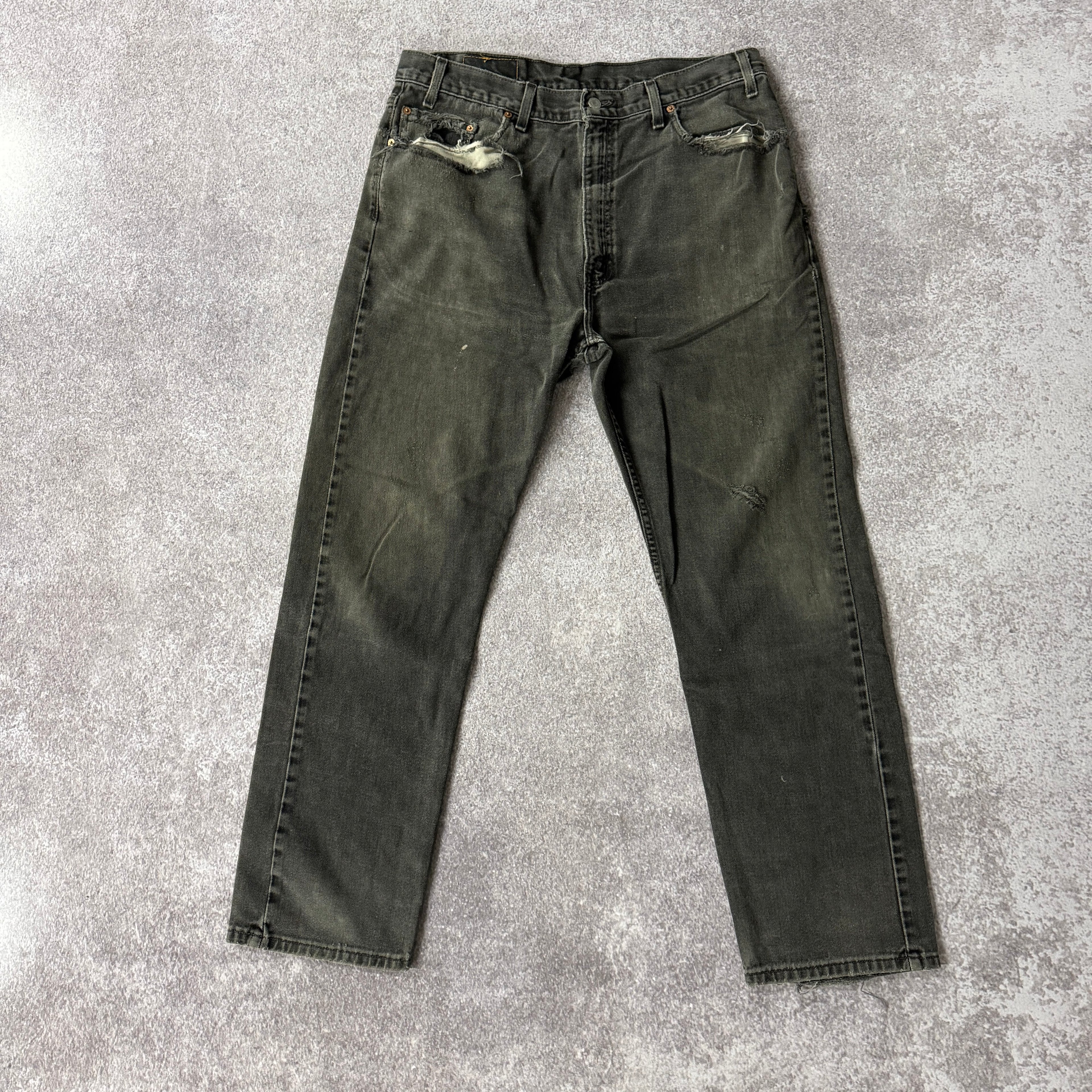 80s Levi's Black Distressed Jeans 38W x 32L