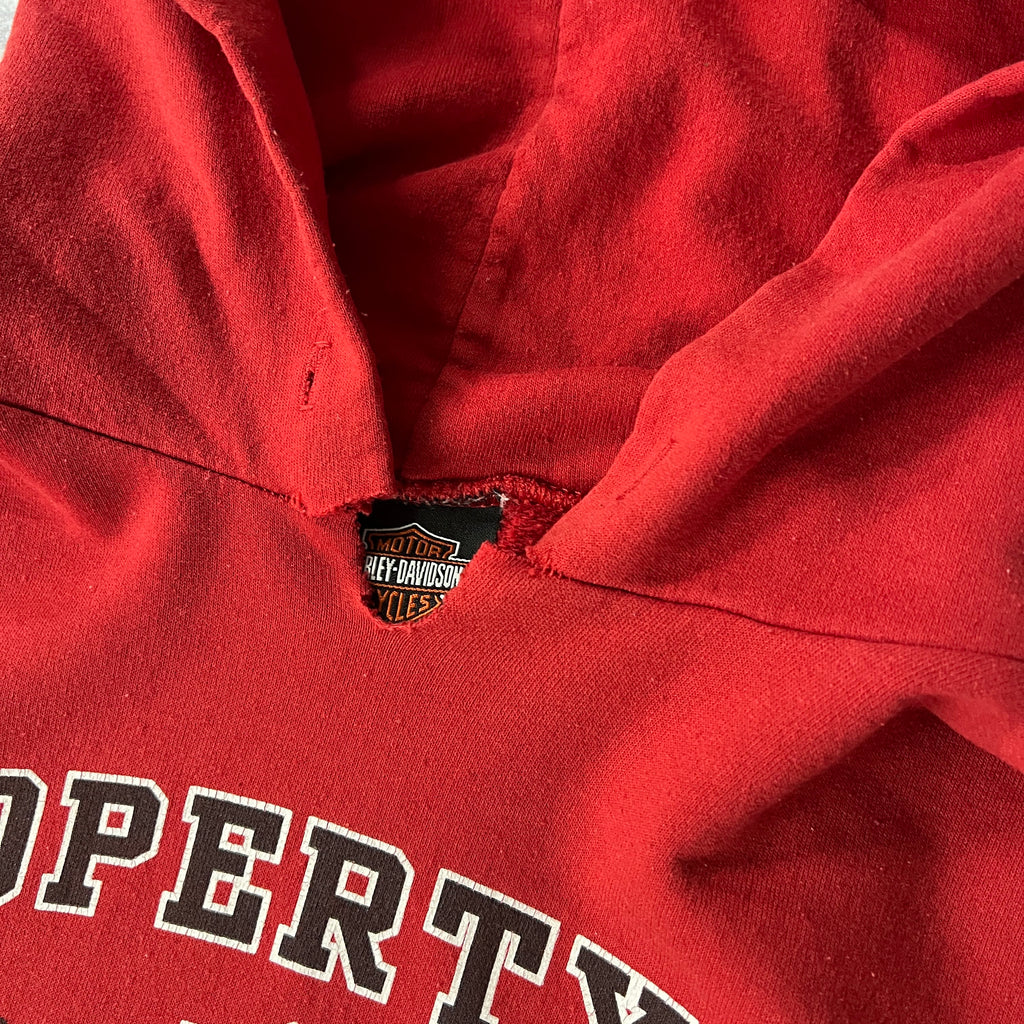 Y2K Harley Davidson Las Vegas NV Red Distressed Hoodie 2XL