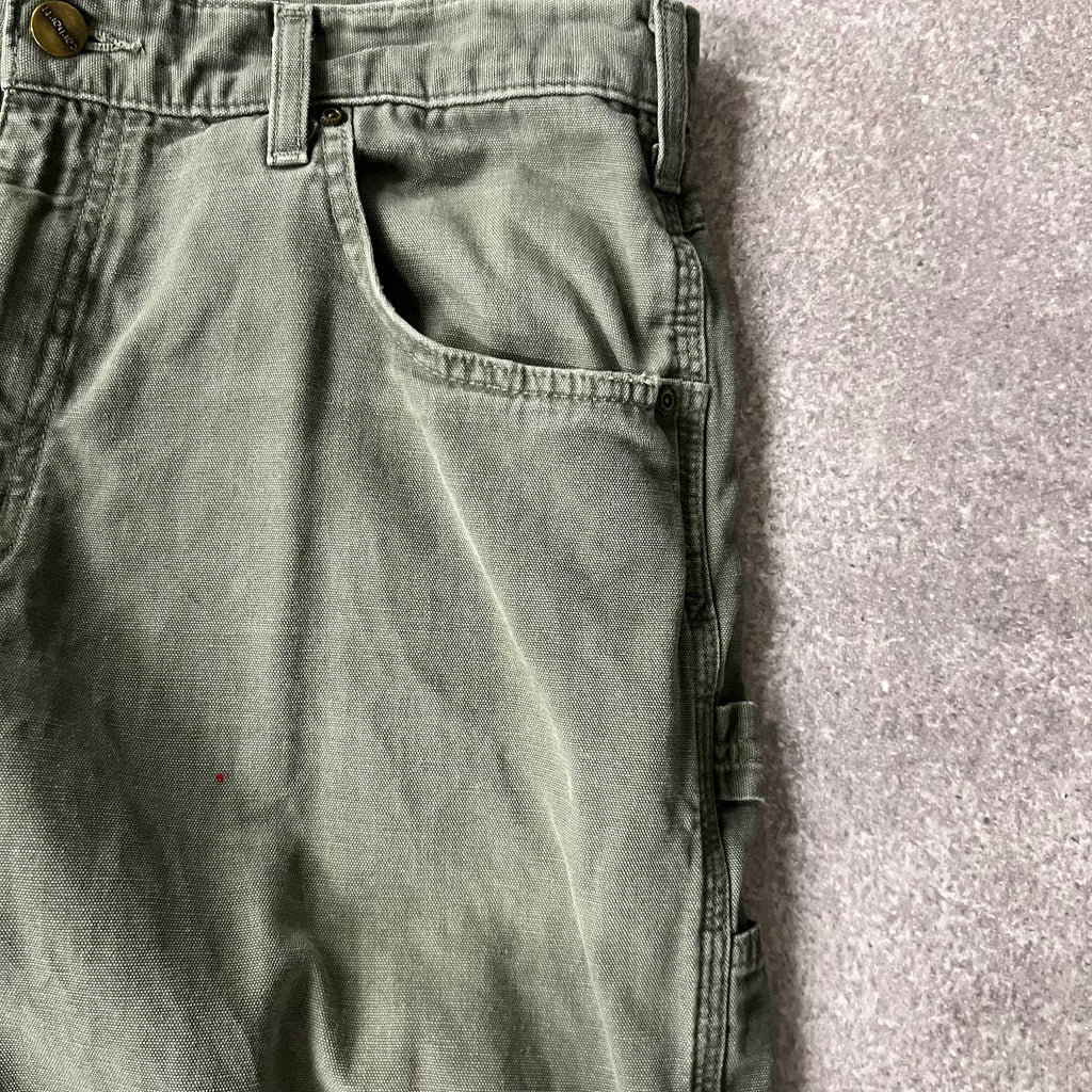 2010s Carhartt Workwear Faded Loose Green Vintage Pants 36x32