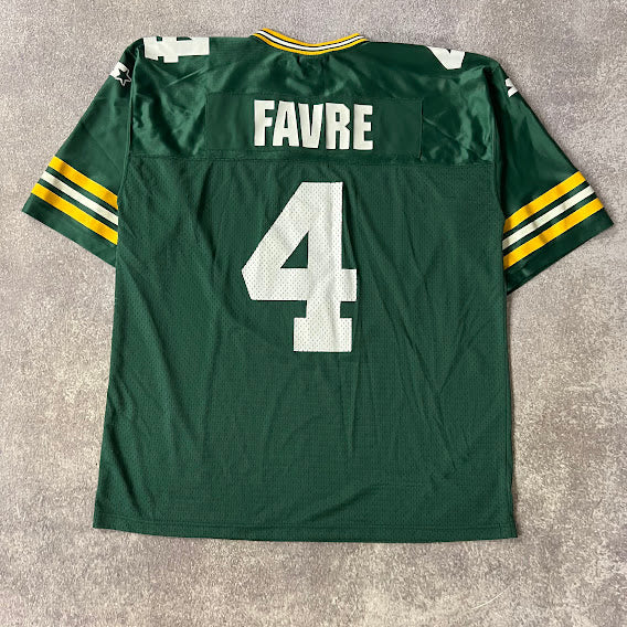 Y2K Brett Favre Green Bay Packers NFL Starter Cracked Print Jersey XL