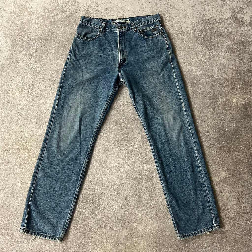 2010s Harley Davidson Blue Jeans 33W x 32L
