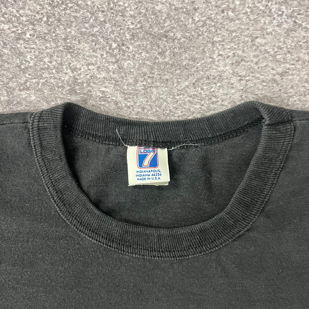 90s Florida Marlins Logo 7 Embroidered Single Stitch Tee L