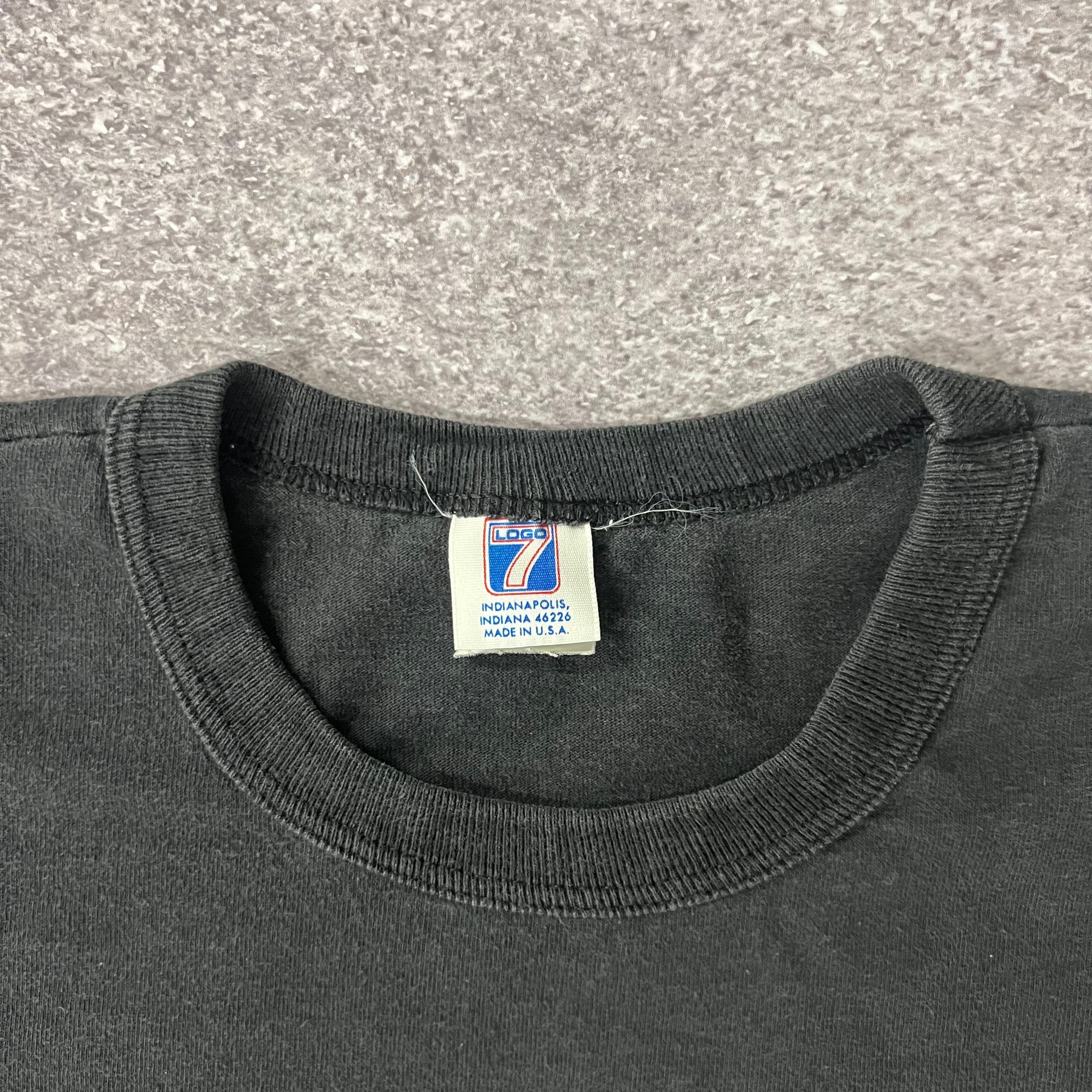 90s Florida Marlins Logo 7 Embroidered Single Stitch Tee L