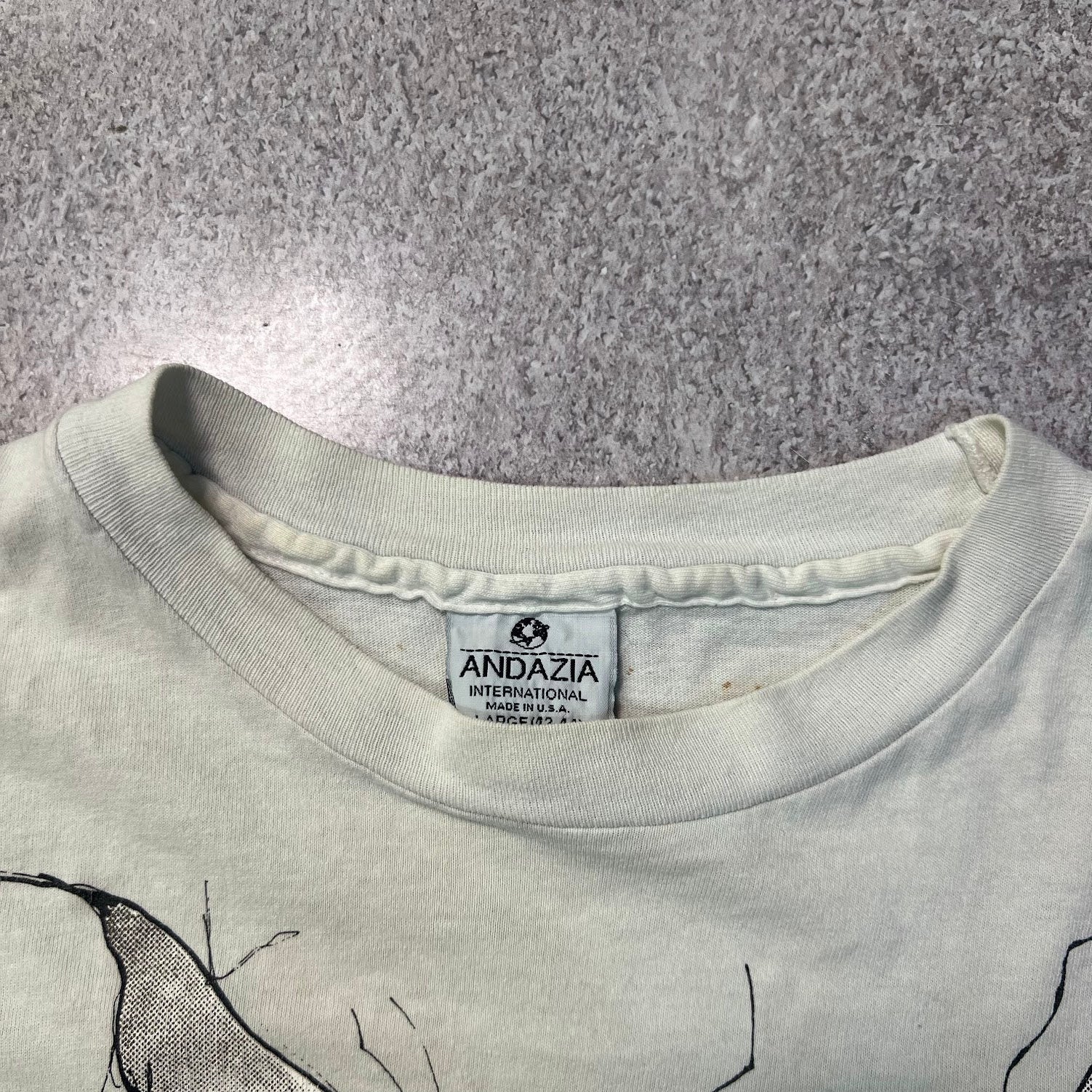 90s Andazia Alice In Wonderland White Rabbit Tee Large SS Grail