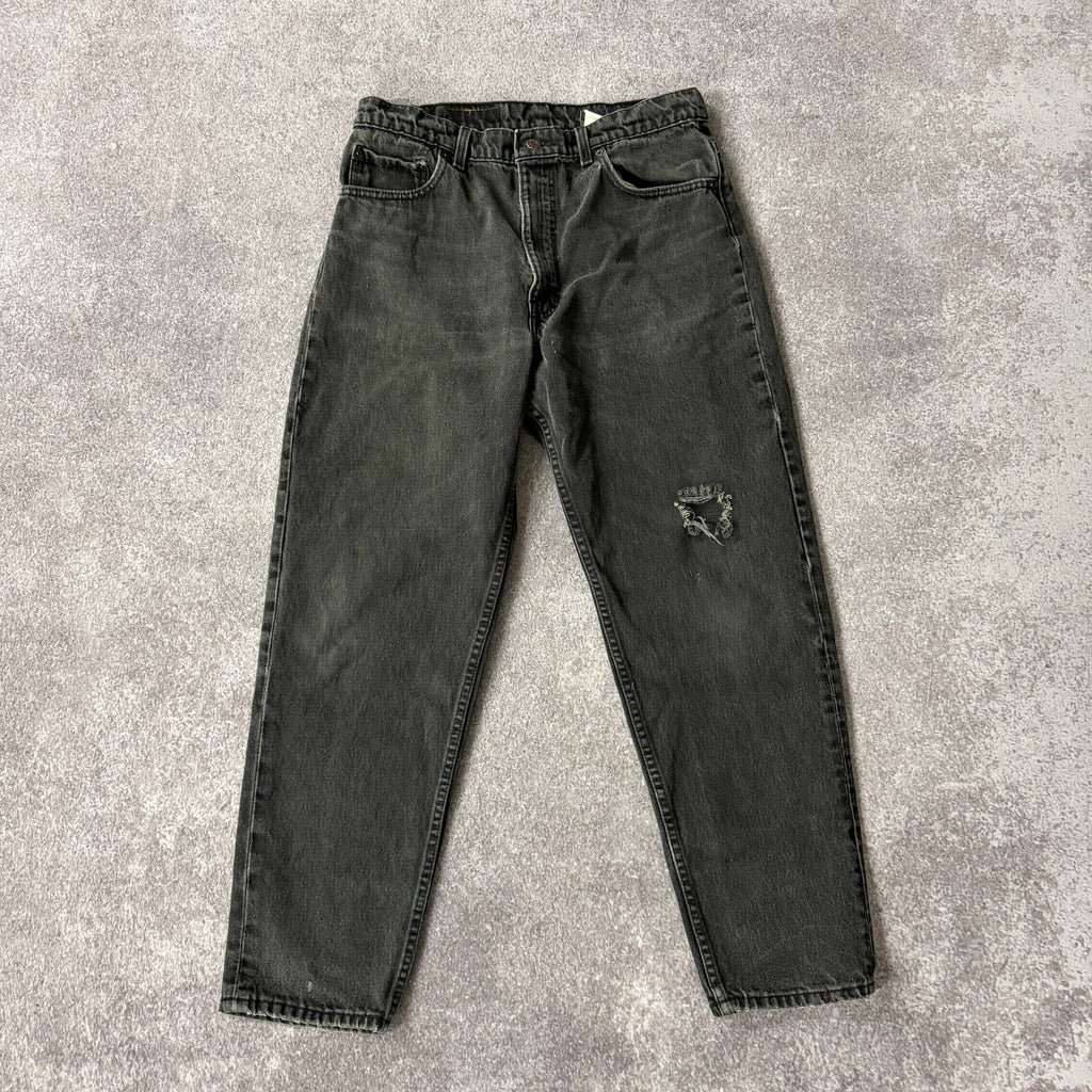 80s Levi's 550 Black Relaxed Worn In Jeans 36W x 30L