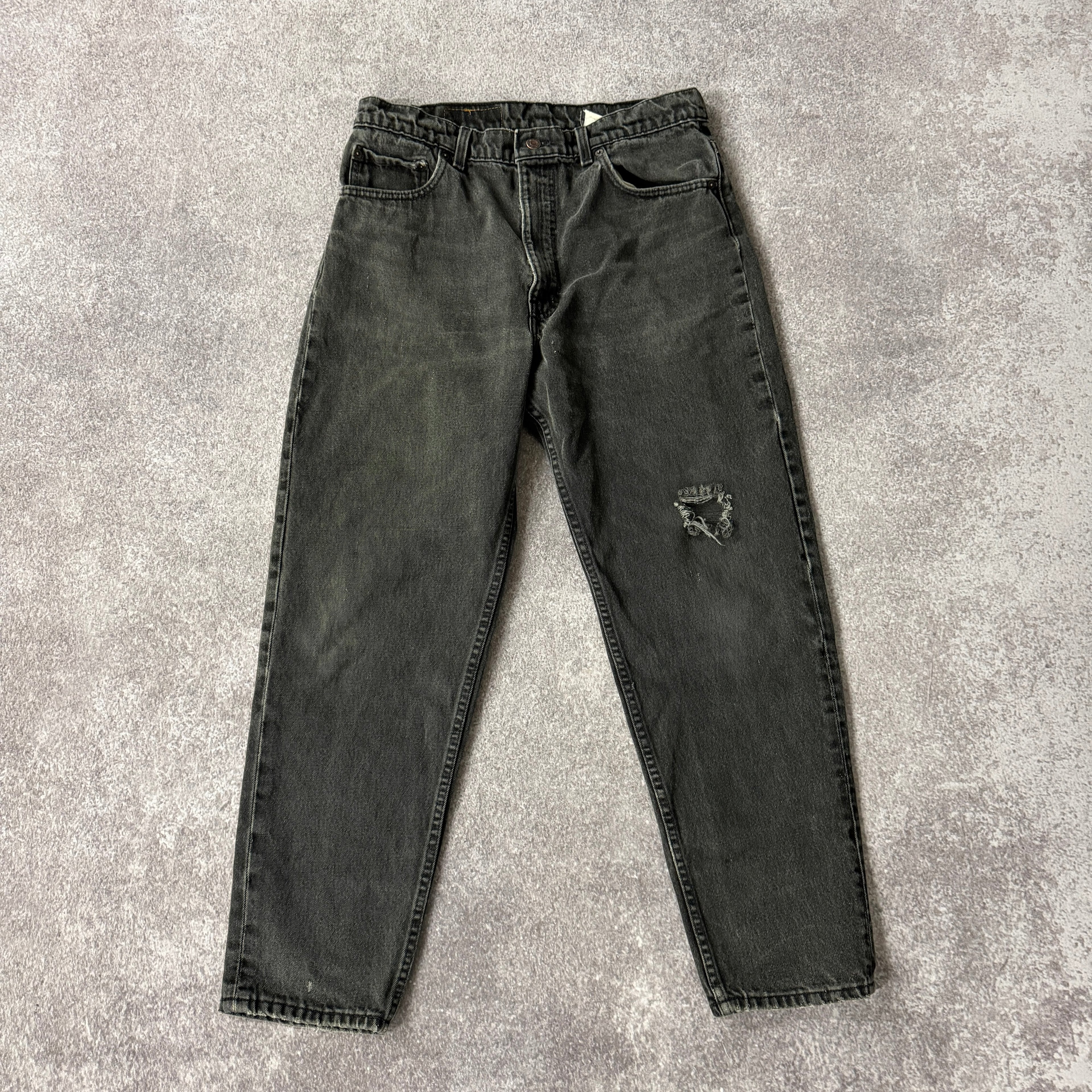 80s Levi's 550 Black Relaxed Worn In Jeans 36W x 30L