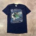 90s New York Yankees MLB Pro Player Big Logo Cracked Print Vintage Tee L