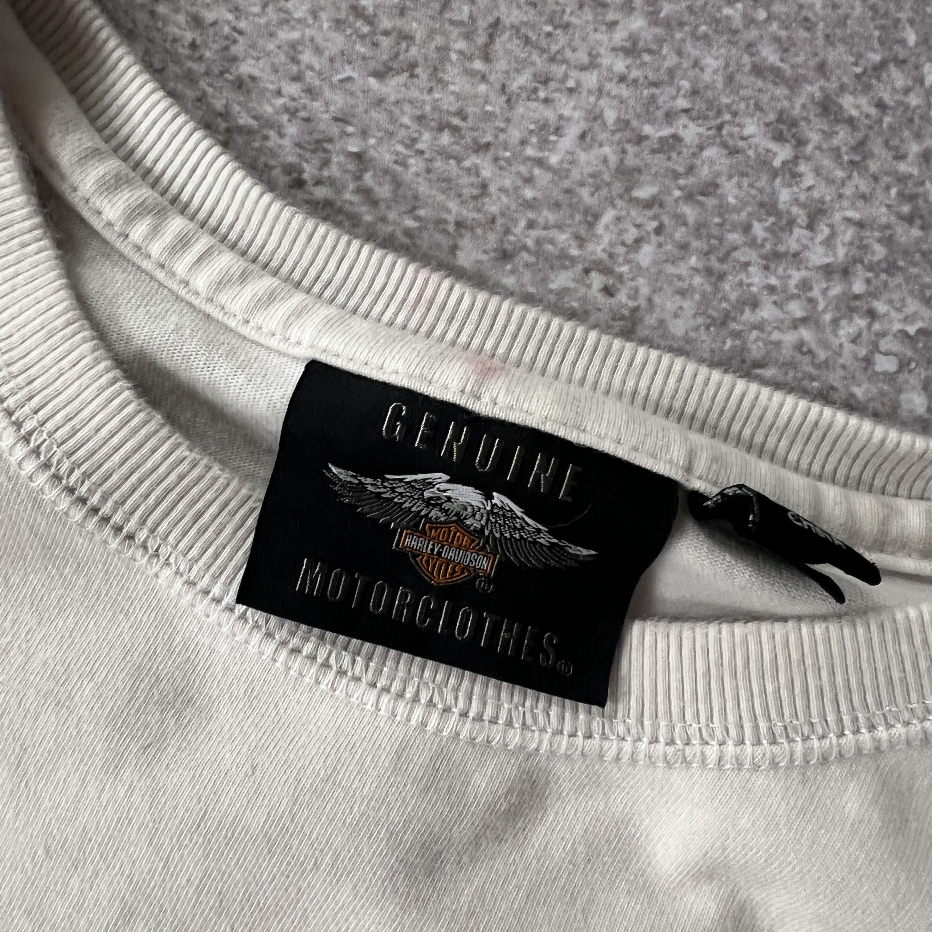 2010s Harley Davidson White Back Graphic Long Sleeve Tee L