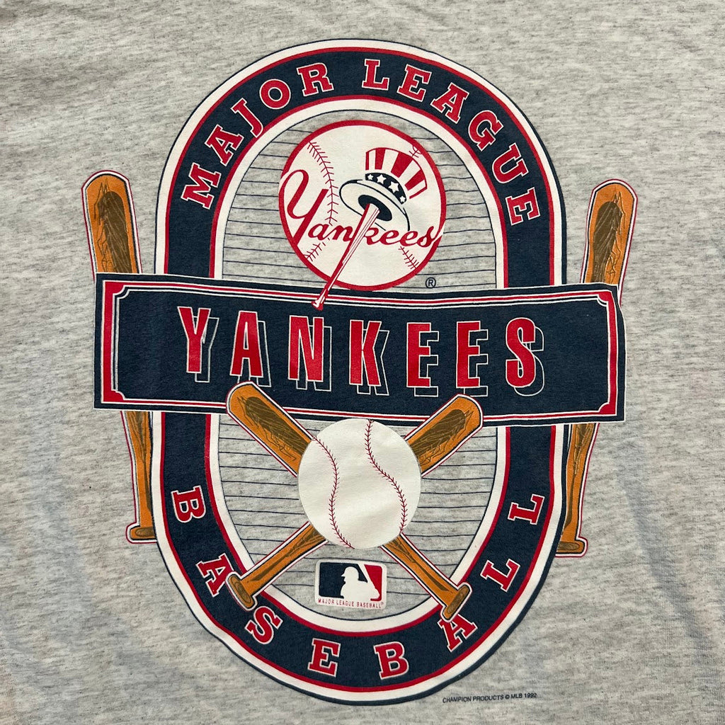 90s New York Yankees MLB Hanes Big Logo Single Stitch Faded Vintage Tee XL