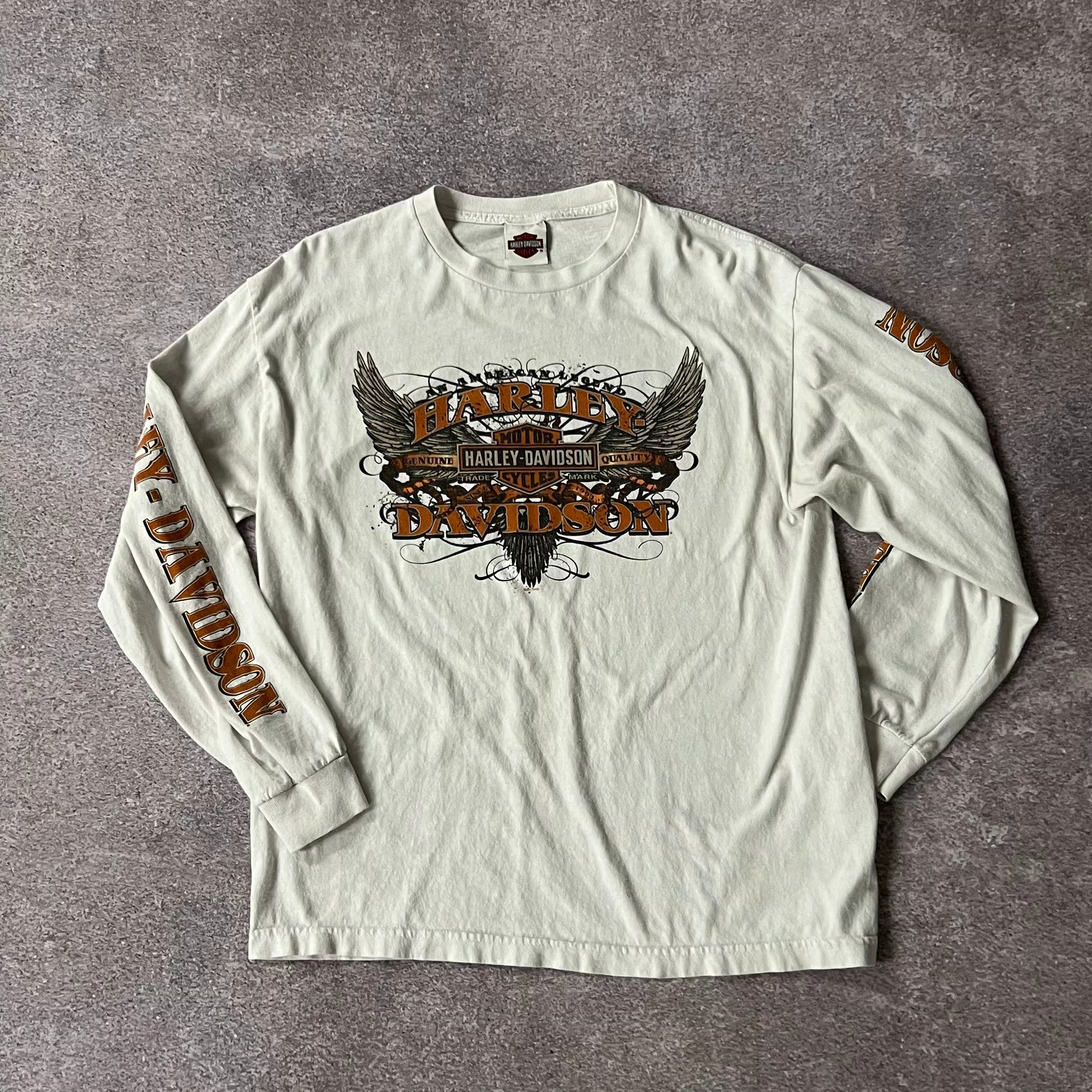 2010s Harley Davidson Myrtle Beach White Long Sleeve Tee L